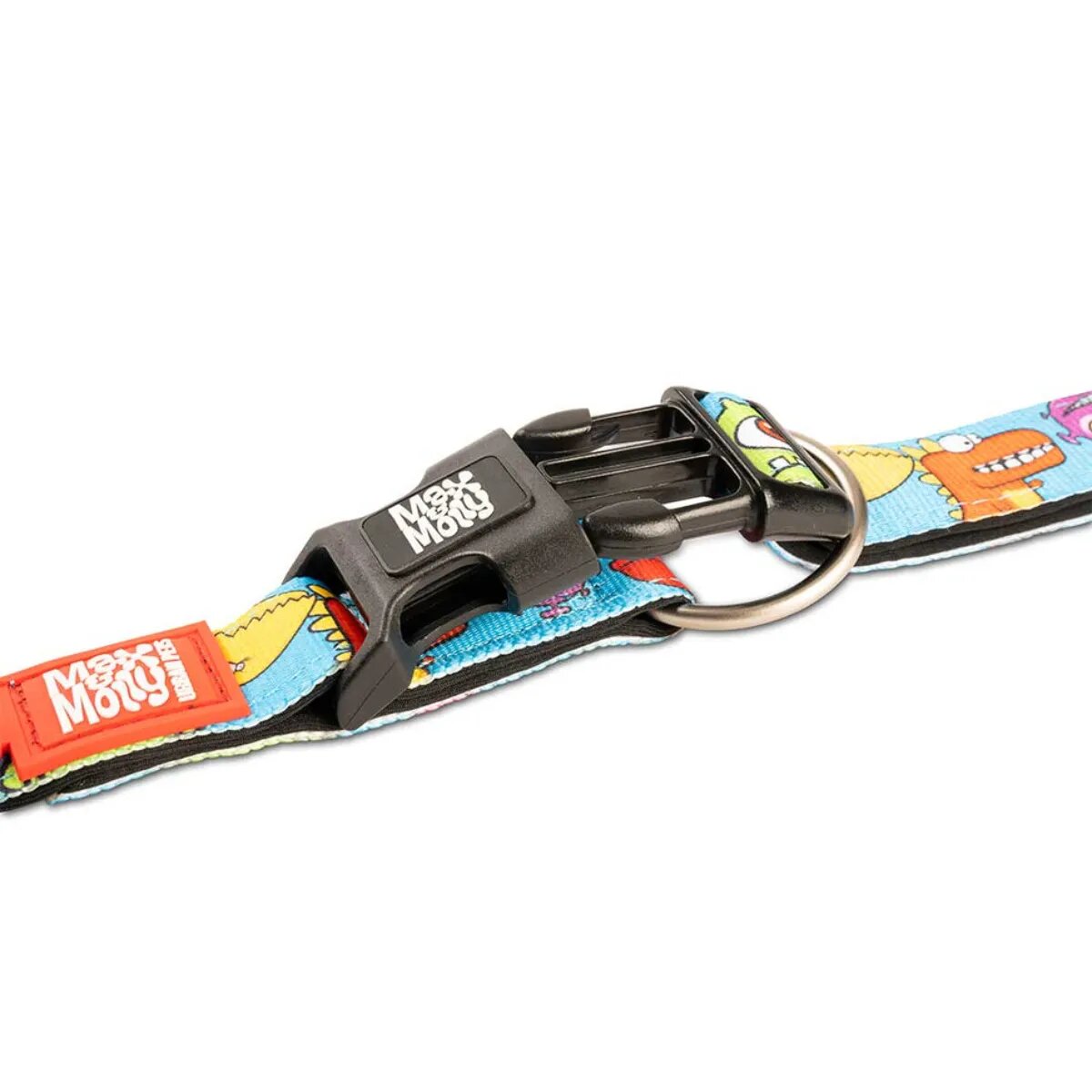MAX & MOLLY Smart ID Little Monsters zgardă câini ajustabilă poliester albastru cataramă trident M(34-55 x 2cm)
