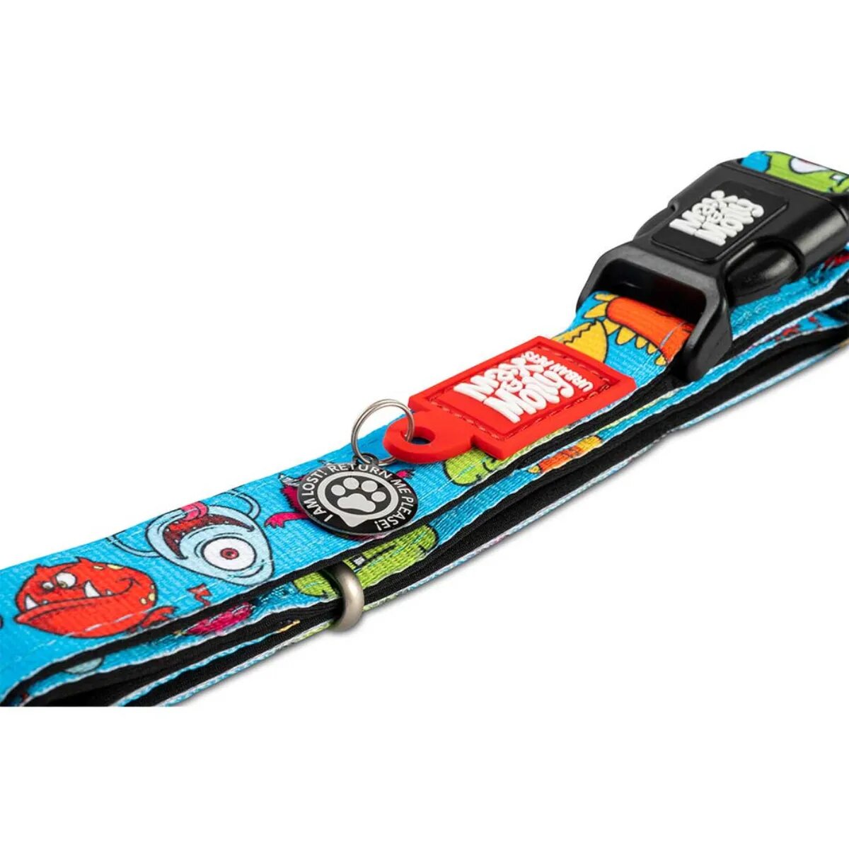 MAX & MOLLY Smart ID Little Monsters zgardă câini ajustabilă poliester albastru cataramă trident S(28-45 x 1.5cm)