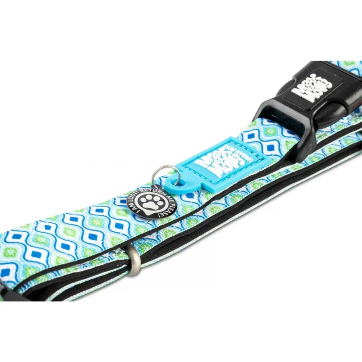 MAX & MOLLY Smart ID Retro Blue zgardă câini ajustabilă poliester bleu cataramă trident S(28-45 x 1.5cm)