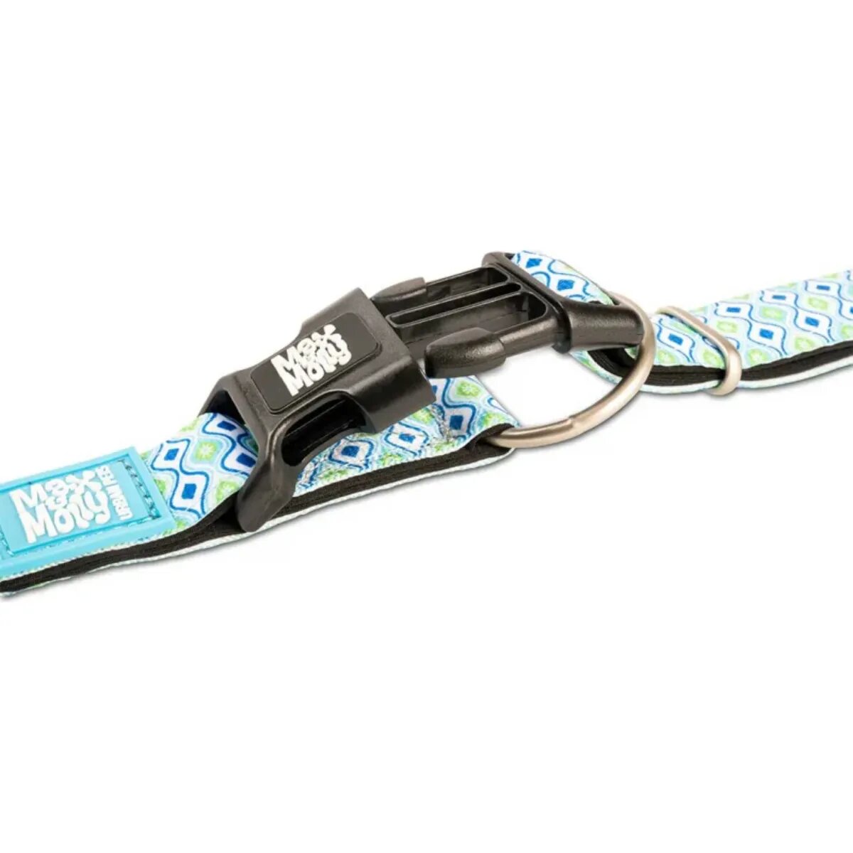 MAX & MOLLY Smart ID Retro Blue zgardă câini ajustabilă poliester bleu cataramă trident S(28-45 x 1.5cm)