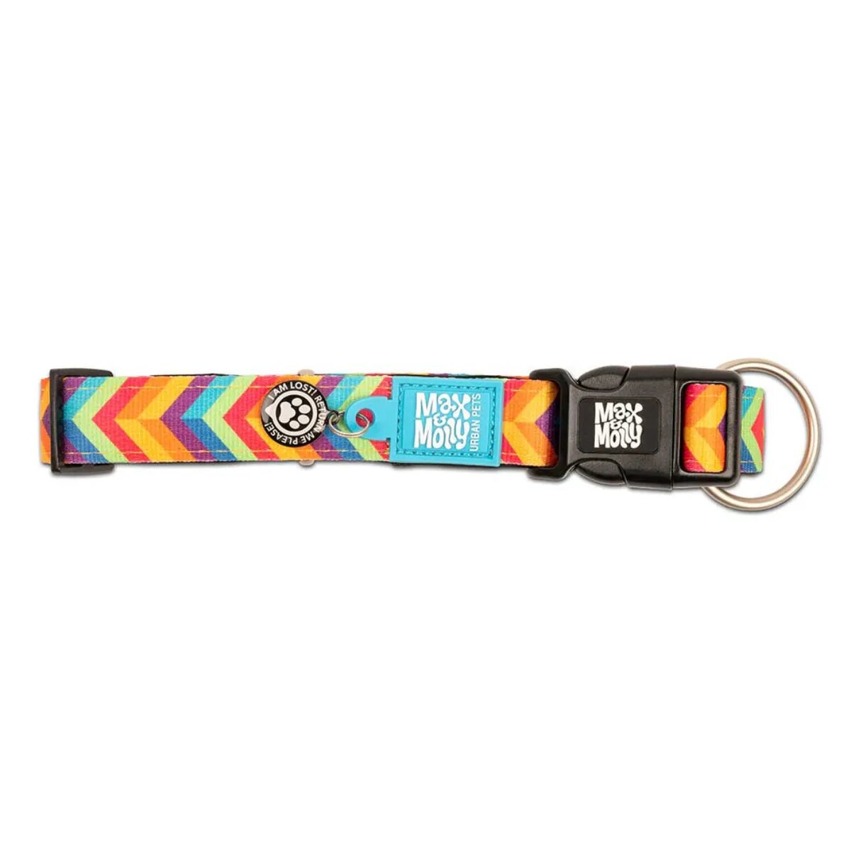 MAX & MOLLY Smart ID Summertime zgardă câini ajustabilă poliester portocaliu cataramă trident XS(22-35 x 1cm)