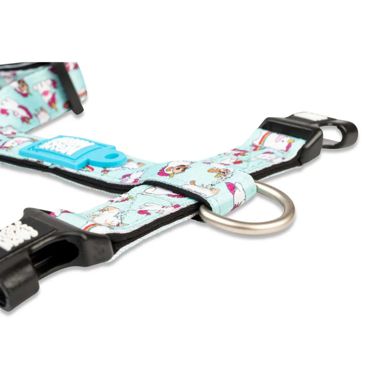 MAX & MOLLY Unicorn ham prindere dublă(piept&spate) câini poliester bleu cataramă trident S(43-53 x 1.5cm)