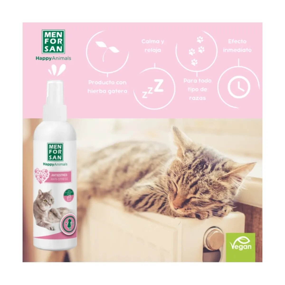 Menforsan Anti- Stress Cat Ambiental supliment sistem nervos & calmante pisici spray Anti- Stress Cat Ambiental supliment sistem nervos & calmante pisici flacon 125ml spray