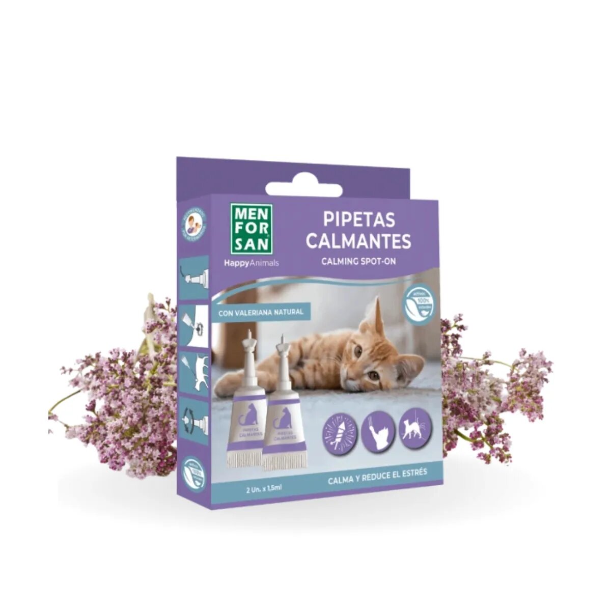 Menforsan Calming Spot-on supliment sistem nervos & calmante pisici pipete Calming Spot-on supliment sistem nervos & calmante pisici blister 2buc pipete