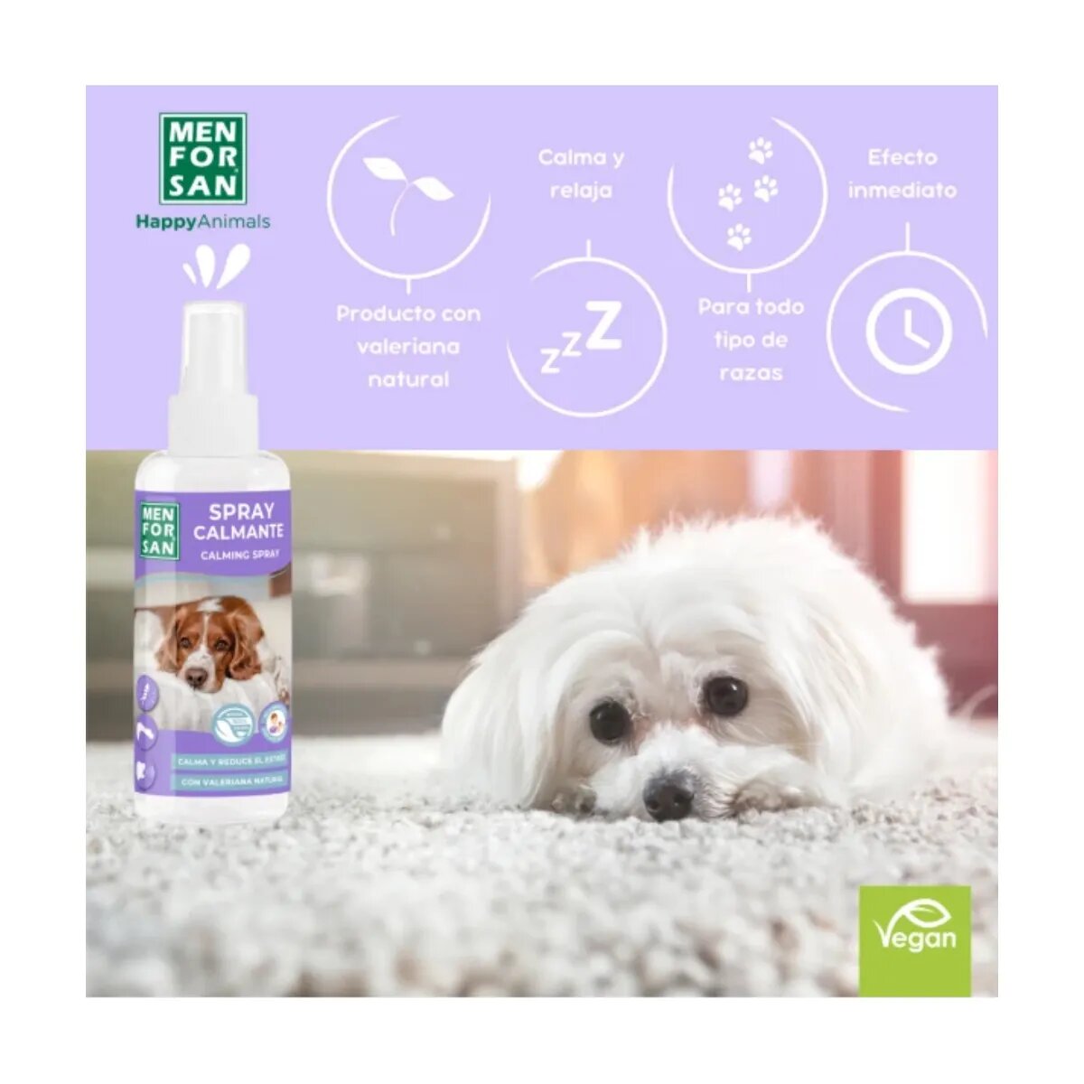 Menforsan Spray Calmant supliment sistem nervos & calmante câini spray Spray Calmant XS-XL supliment sistem nervos & calmante câini flacon 60ml spray