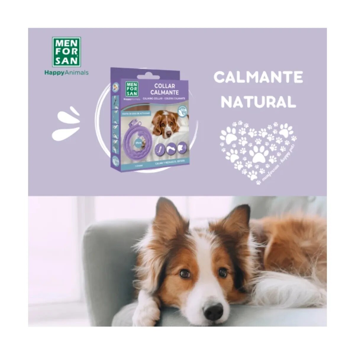 Menforsan Zgarda Calmanta 57cm supliment sistem nervos & calmante câini zgardă Zgarda Calmanta 57cm XS-L supliment sistem nervos & calmante câini cutie 1buc zgardă