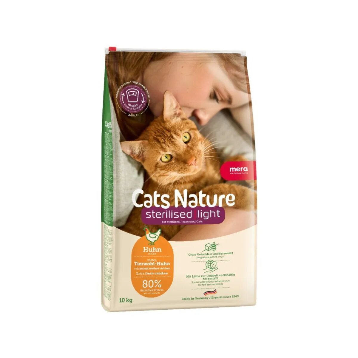 MERA Cat's Nature Sterilised Light Pui hrană uscată fără cereale pisici sterilizate 10kg