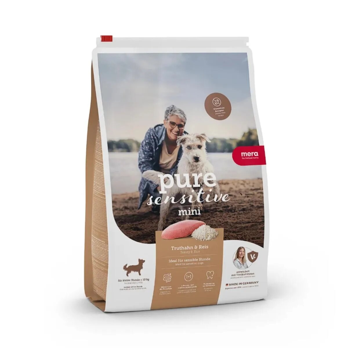 MERA Pure Sensitive XS-S Curcan și Orez hrană uscată câini alergii 4kg