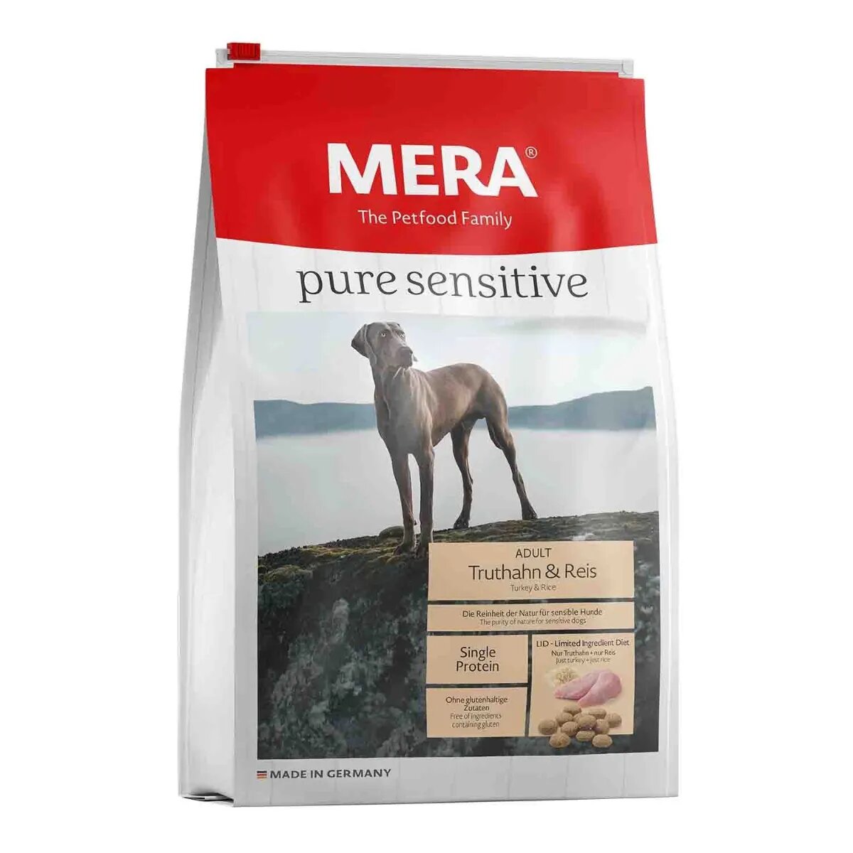 MERA Pure Sensitive XS-XL Curcan și Orez hrană uscată câini 4kg