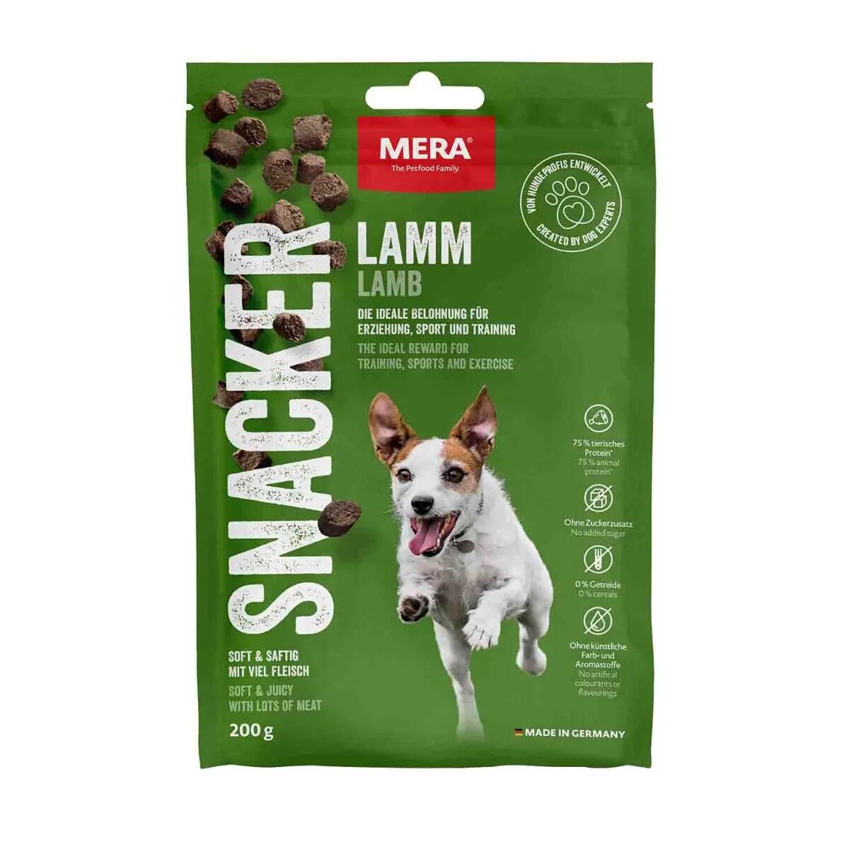 MERA Snacker XS-XL Miel punguță recompense câini 200g