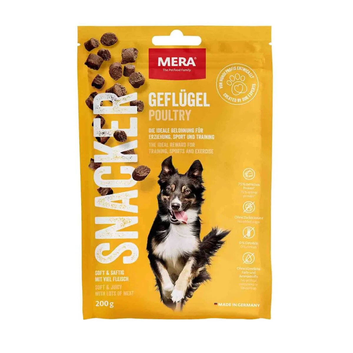 MERA Snacker XS-XL Pui punguță recompense câini 200g