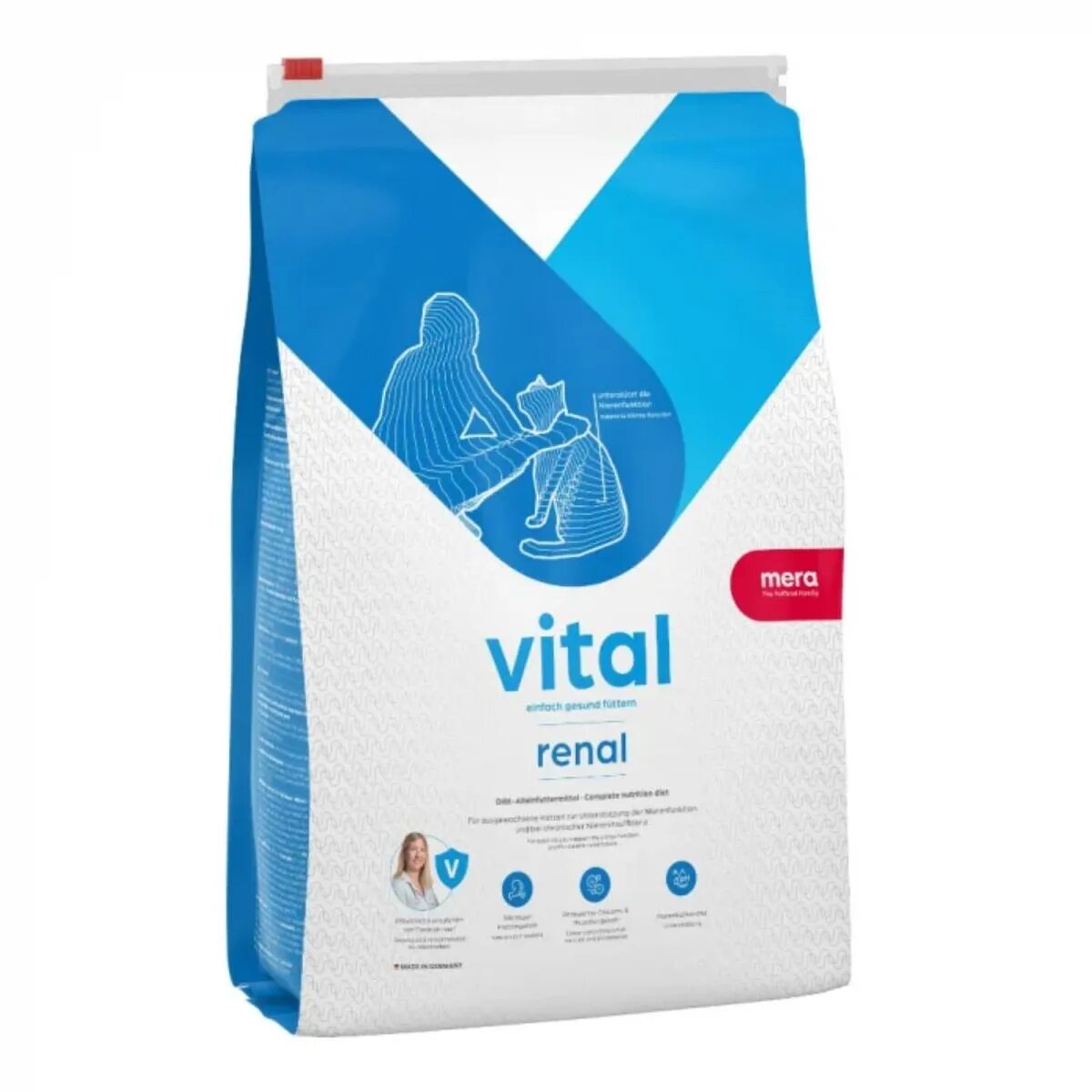 MERA Vital Renal Pasăre dietă veterinară hrană uscată pisici sistem renal 750g