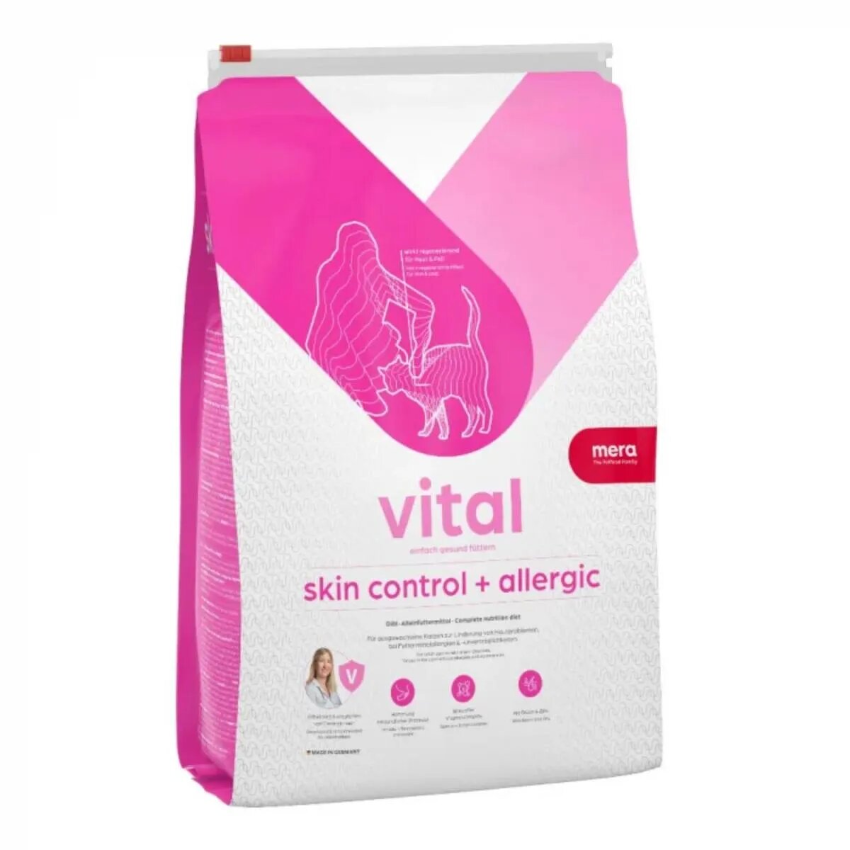 MERA Vital Skin Control Rață dietă veterinară hrană uscată fără cereale pisici piele & blană alergii 3kg