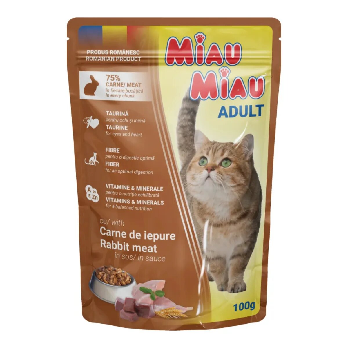 MIAU MIAU Iepure plic hrană umedă pisici (în sos) 100g