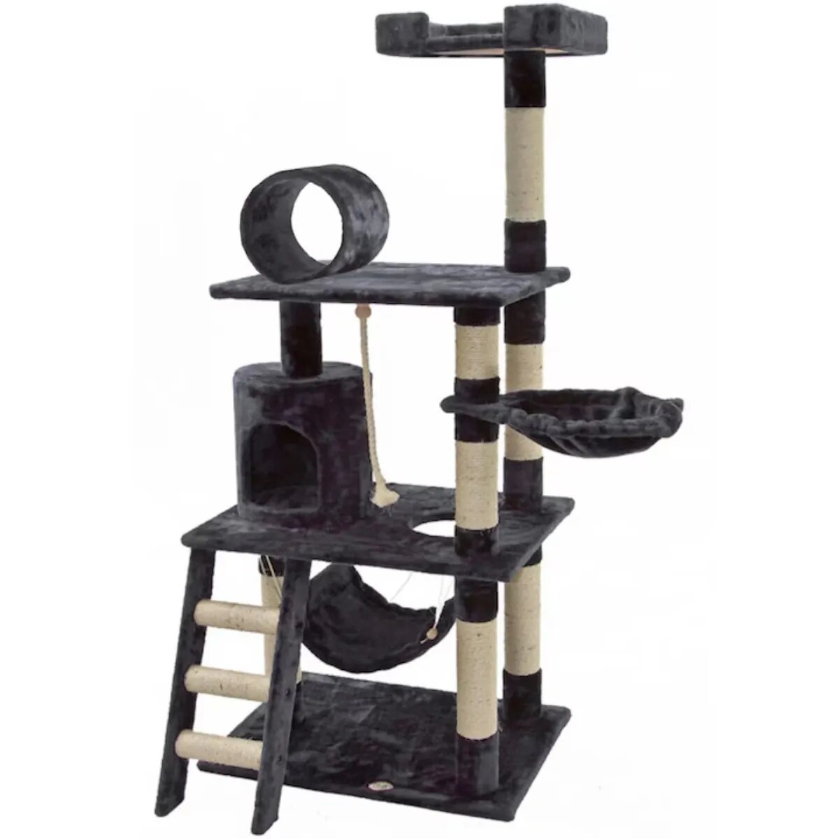 MIAU MIAU Regal ansamblu de joacă pisici negru 73x49x155cm