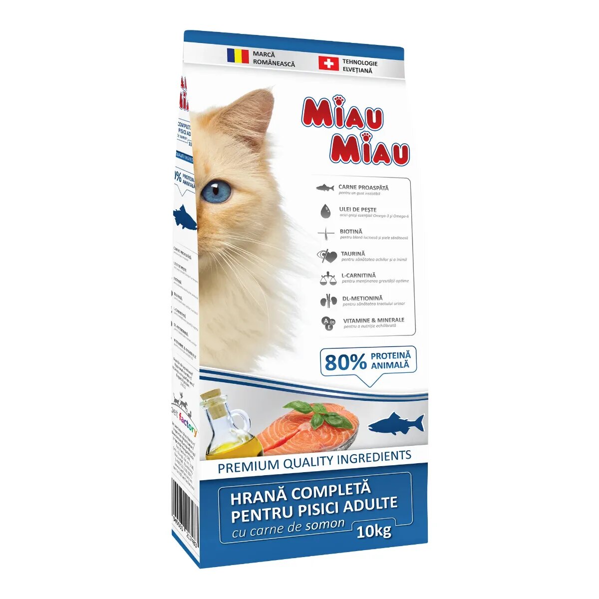 MIAU MIAU Somon hrană uscată pisici 10kg