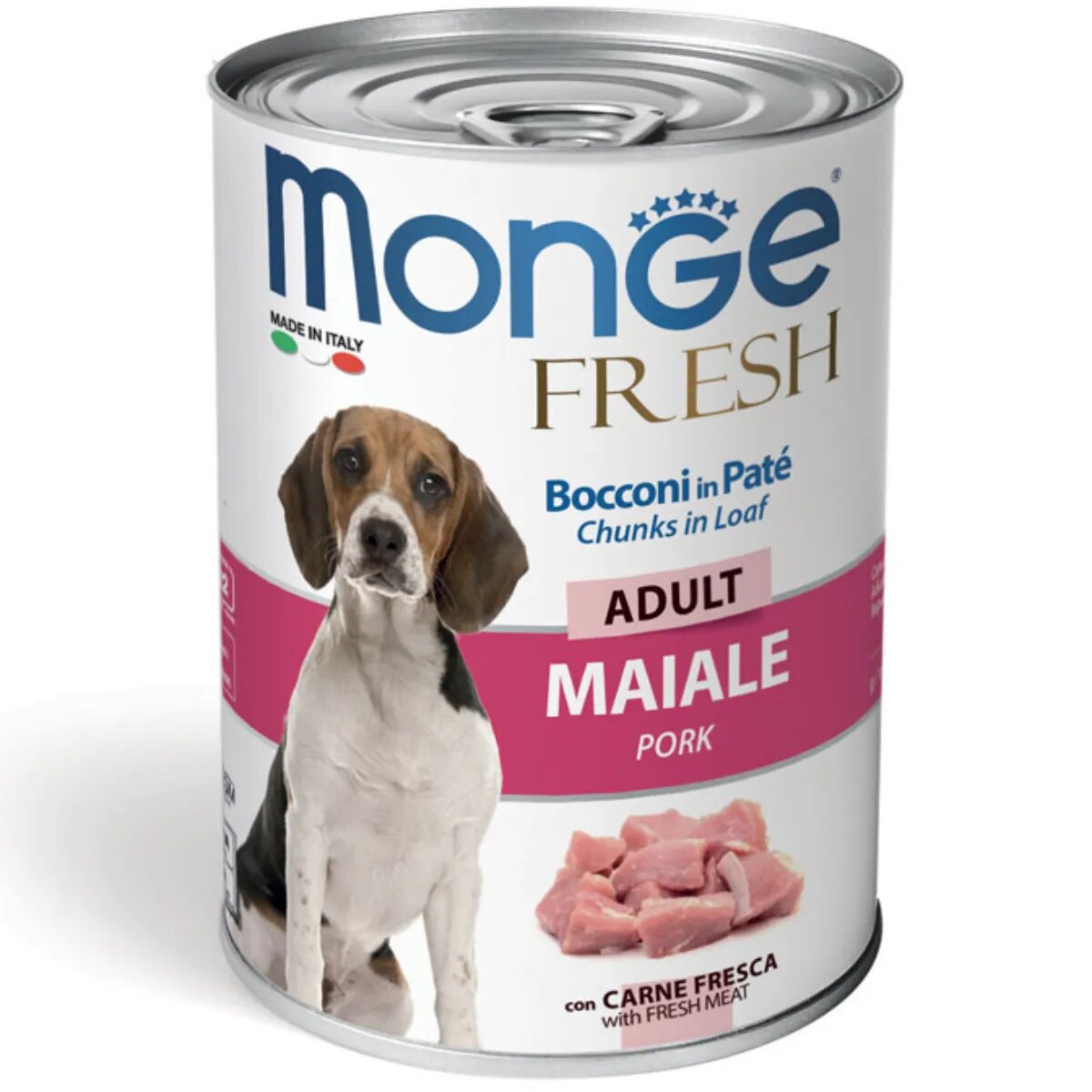 Monge Fresh XS-XL Porc conservă hrană umedă câini (în suc propriu) 400g