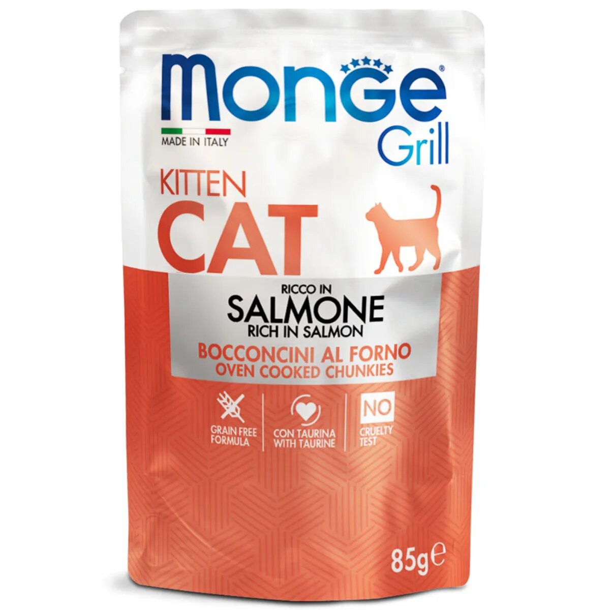 Monge Grill Kitten Somon plic hrană umedă fără cereale pisici junior (în aspic) 85g