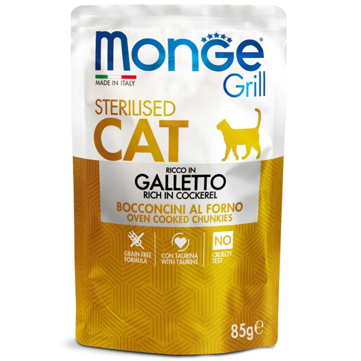 Monge Grill Sterilised Cocos plic hrană umedă fără cereale pisici sterilizate obezitate (în aspic) bax 85g x 28buc