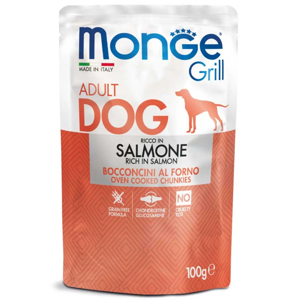 Monge Grill XS-XL Somon plic hrană umedă câini (în suc propriu) bax 100g x 24buc