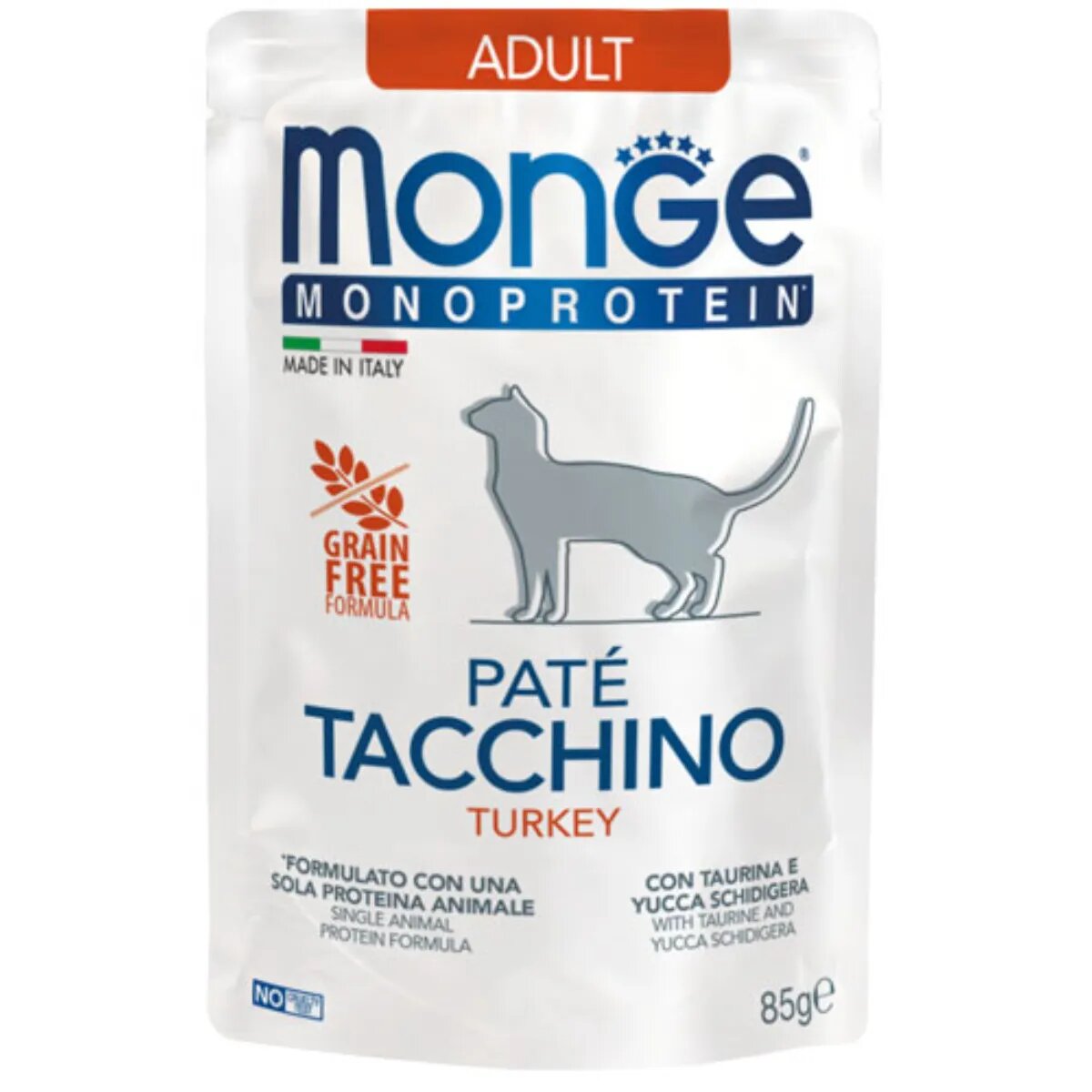 Monge Monoprotein Curcan plic hrană umedă monoproteică fără cereale pisici (pate) bax 85g x 28buc