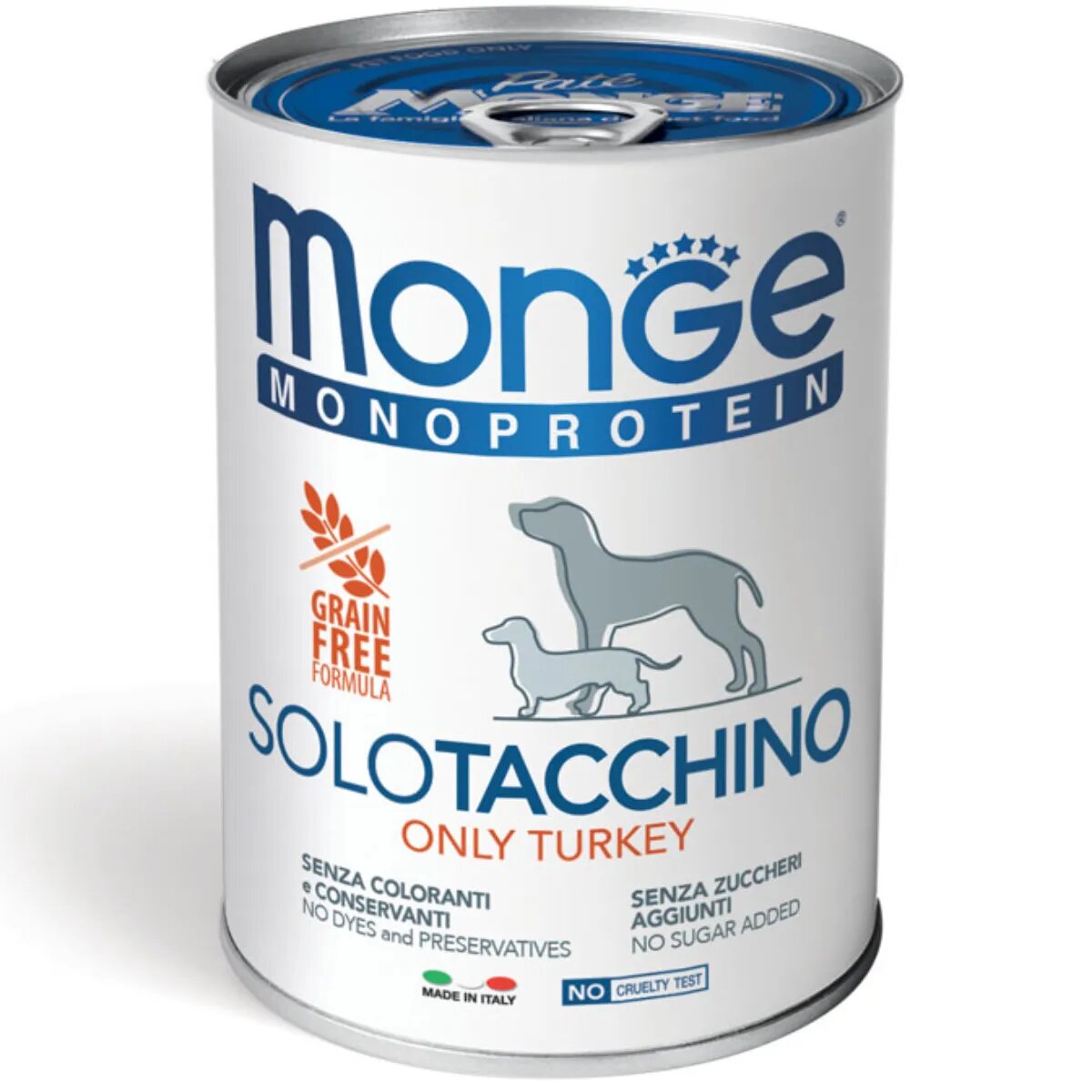 Monge Monoprotein XS-XL Curcan conservă hrană umedă monoproteică fără cereale câini (pate) 400g