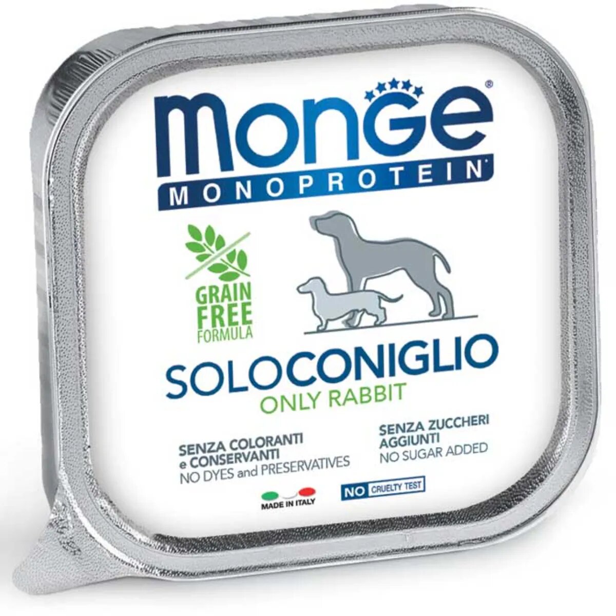 Monge Monoprotein XS-XL Iepure tăviță hrană umedă monoproteică fără cereale câini (pate) 150g