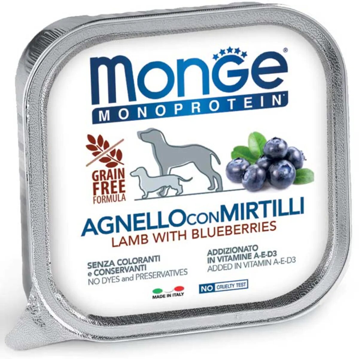 Monge Monoprotein XS-XL Miel și afine tăviță hrană umedă monoproteică fără cereale câini (pate) bax 150g x 24buc