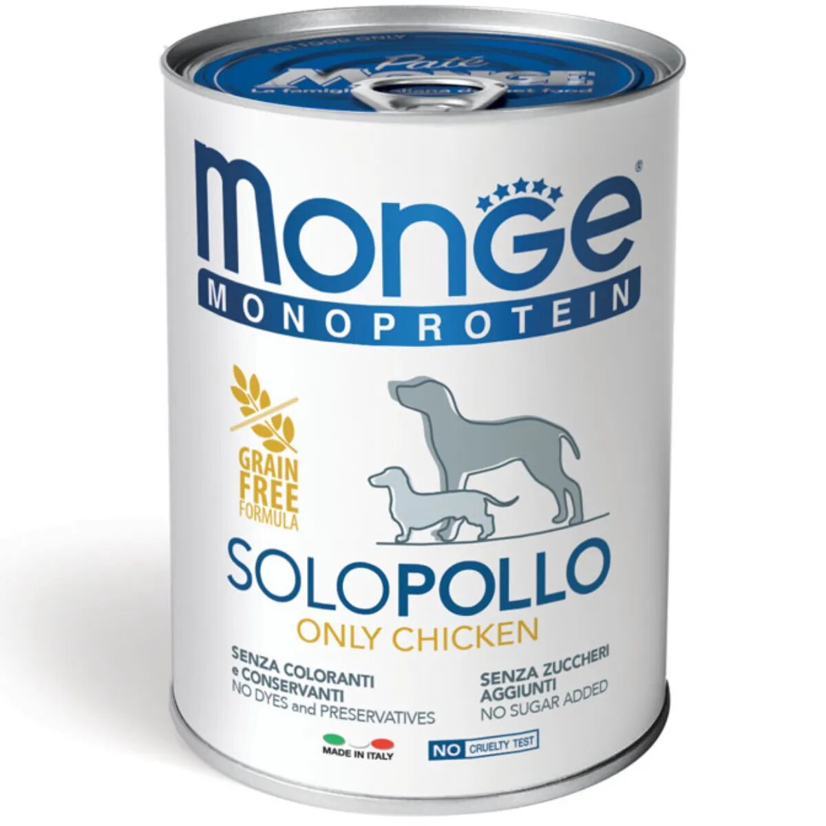 Monge Monoprotein XS-XL Pui conservă hrană umedă monoproteică fără cereale câini (pate) 400g