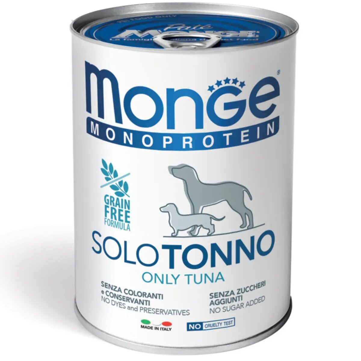 Monge Monoprotein XS-XL Ton conservă hrană umedă monoproteică fără cereale câini (pate) 400g