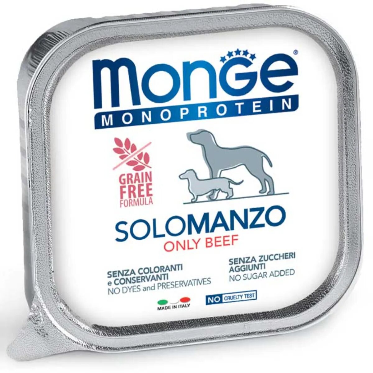 Monge Monoprotein XS-XL Vită tăviță hrană umedă monoproteică fără cereale câini (pate) bax 150g x 24buc