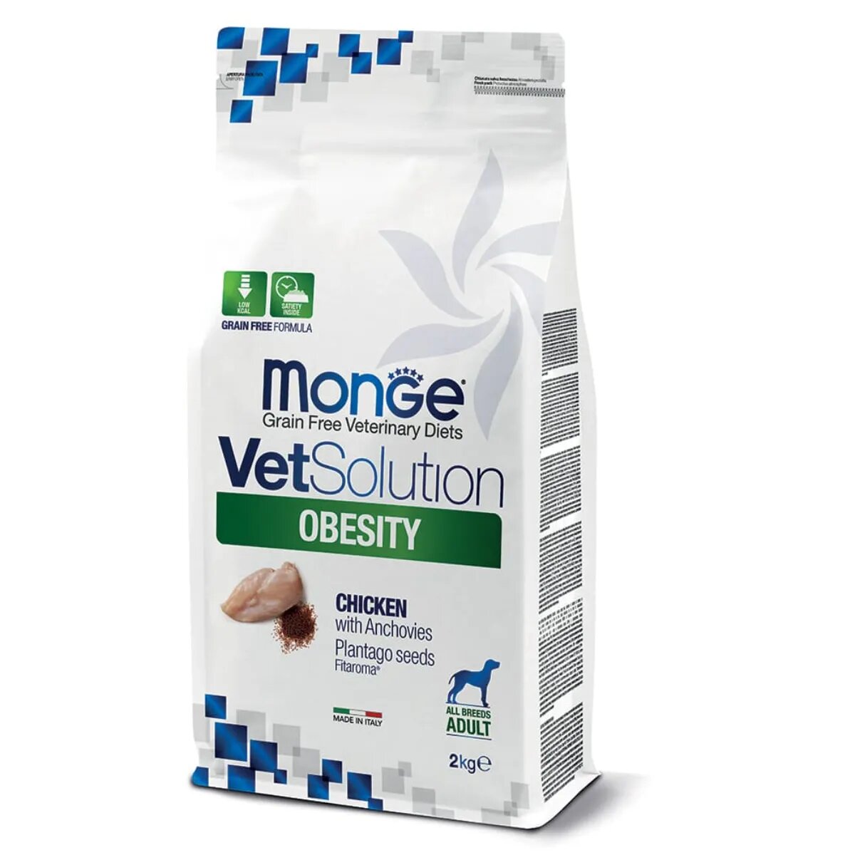 MONGE VETSOLUTION Obesity XS-XL Pui dietă veterinară hrană uscată fără cereale câini obezitate 2kg