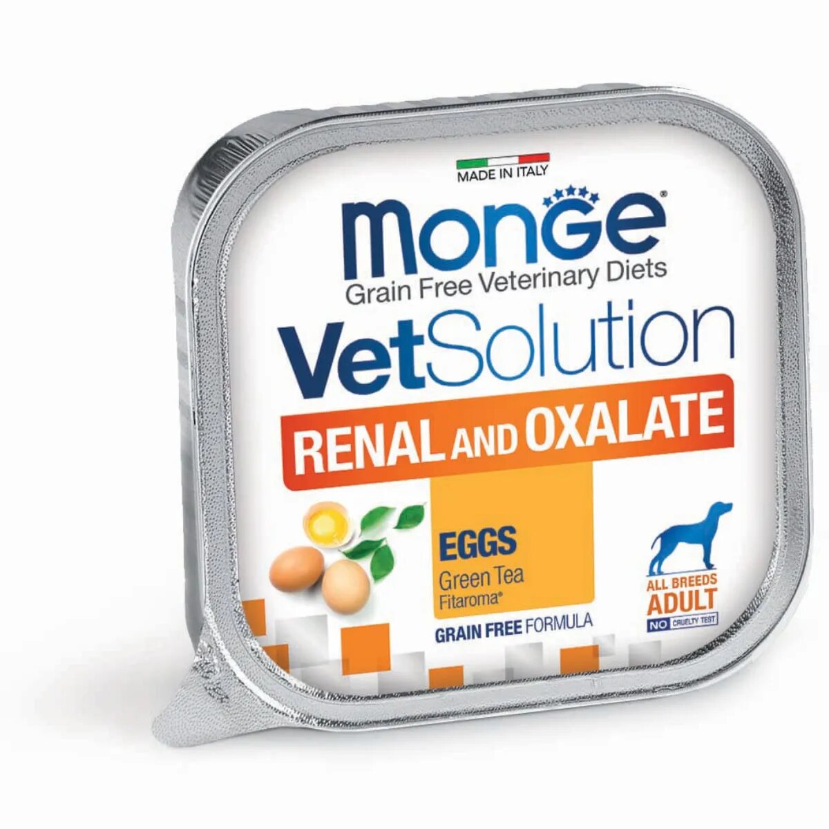 MONGE VETSOLUTION Renal & Oxalate XS-XL Ou dietă veterinară tăviță hrană umedă fără cereale câini sistem renal (pate) 150g