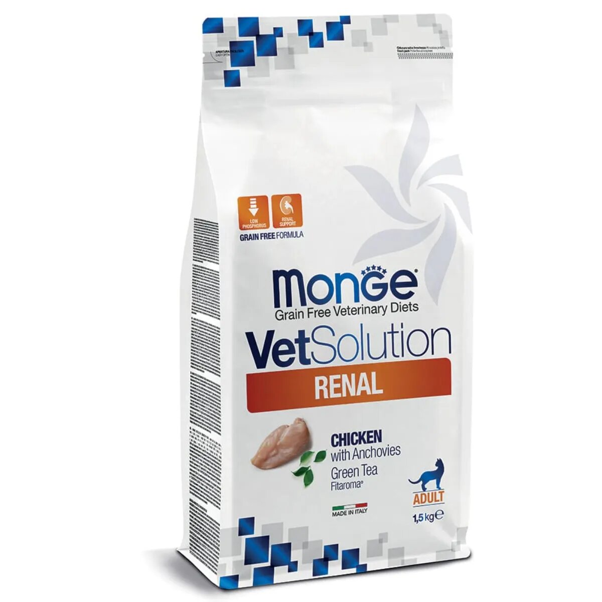 MONGE VETSOLUTION Renal Pui dietă veterinară hrană uscată fără cereale pisici sistem renal 1.5kg