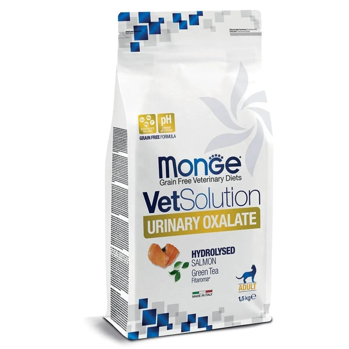 MONGE VETSOLUTION Urinary Oxalate Somon dietă veterinară hrană uscată fără cereale pisici sistem urinar 1.5kg