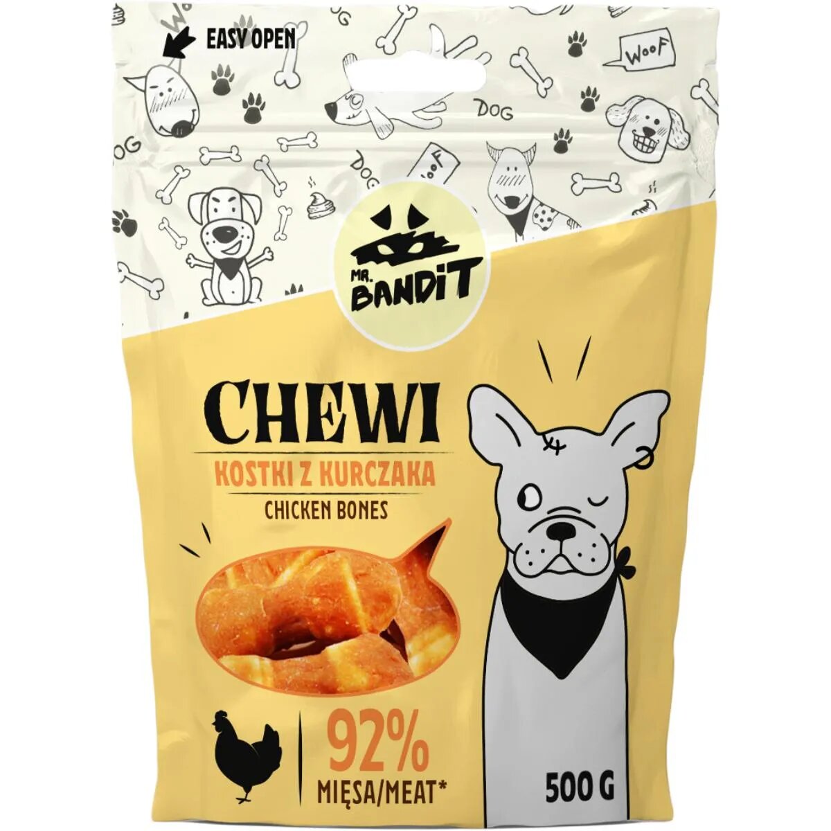 Mr Bandit Chewi Bones XS-XL Pui punguță recompense câini 500g