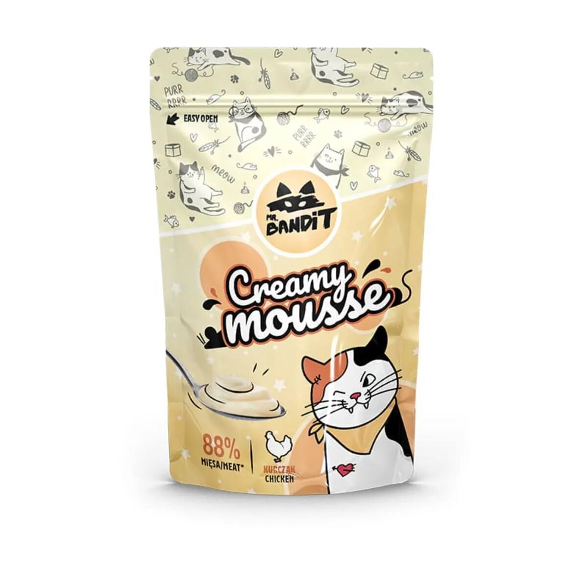 Mr Bandit Creamy Mousse Pui punguță recompense pisici (topping) Creamy Mousse Pui punguță plic recompense pisici (topping) 60g