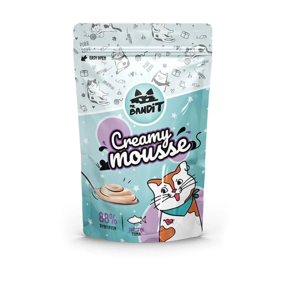 Mr Bandit Creamy Mousse Ton punguță recompense pisici (topping) Creamy Mousse Ton punguță plic recompense pisici (topping) 60g
