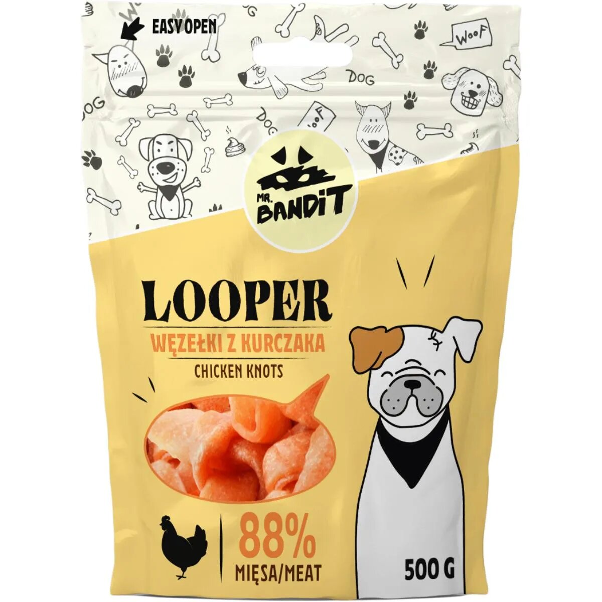 Mr Bandit Looper Knots XS-XL Pui punguță recompense câini 500g