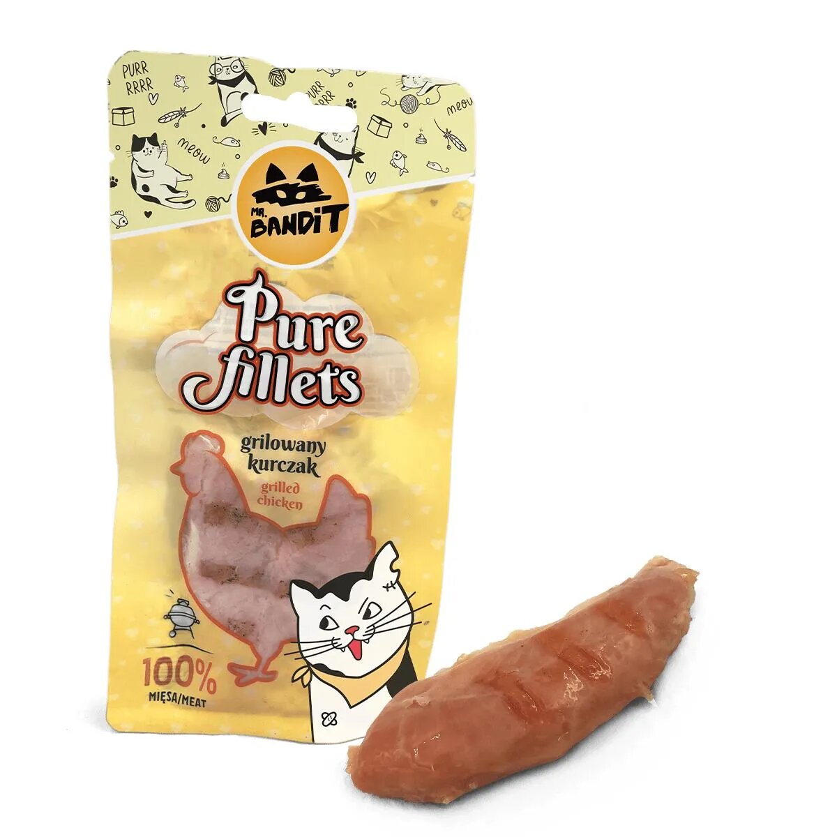 Mr Bandit Pure Fillets Grilled Pui punguță recompense fără cereale pisici 30g