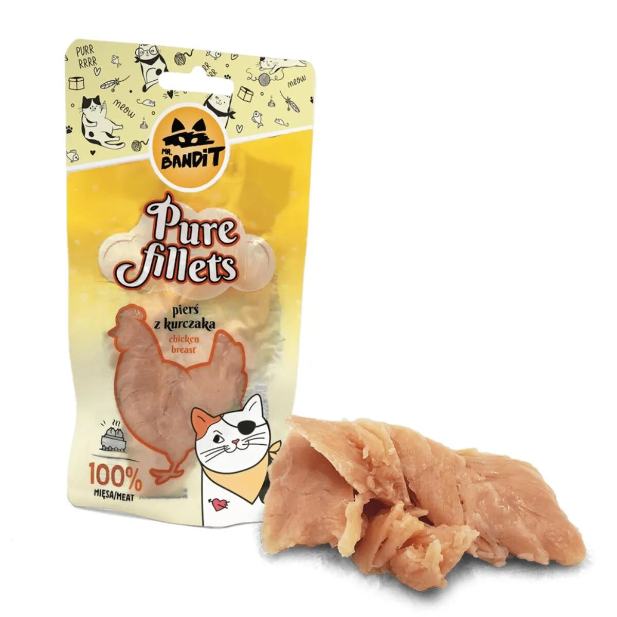 Mr Bandit Pure Fillets Pui punguță recompense fără cereale pisici 30g