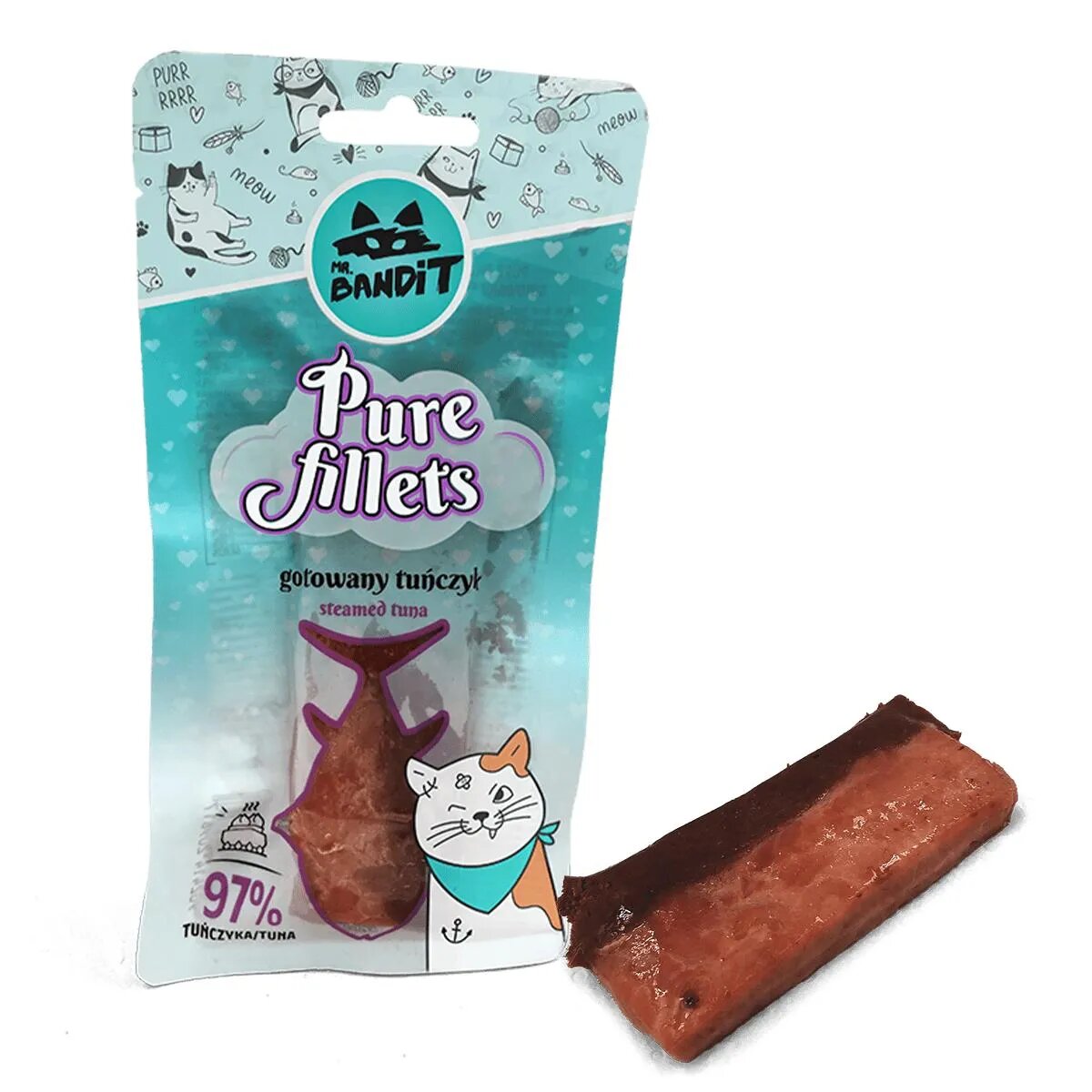 Mr Bandit Pure Fillets Steamed Ton punguță recompense fără cereale pisici 30g