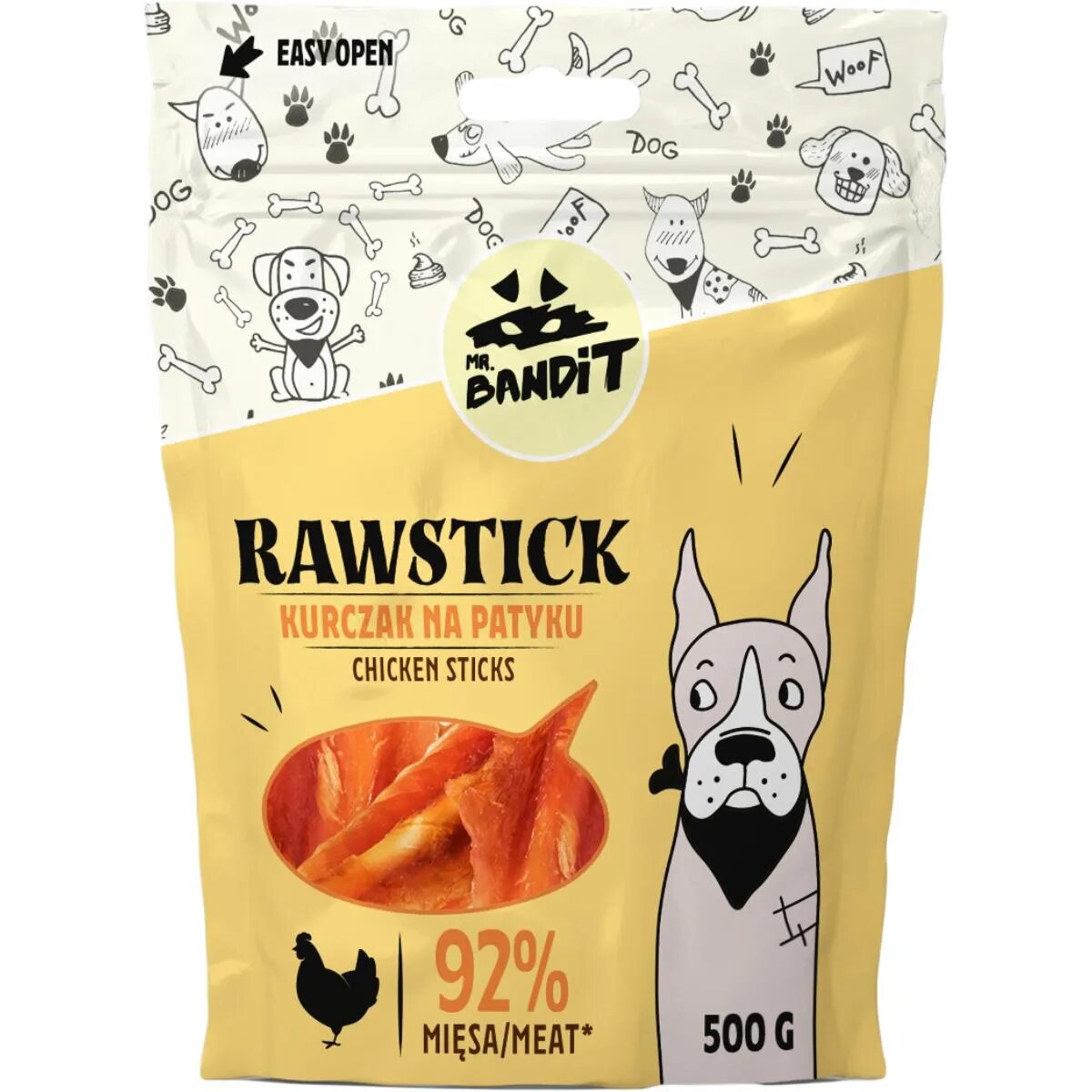 Mr Bandit Rawstick XS-XL Pui punguță recompense fără cereale câini 500g