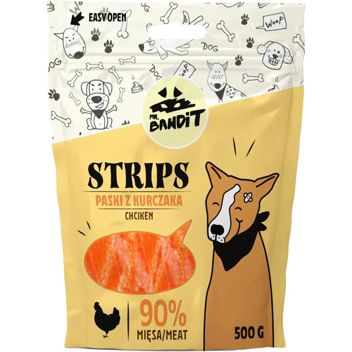 Mr Bandit Strips XS-XL Pui punguță recompense fără cereale câini 500g