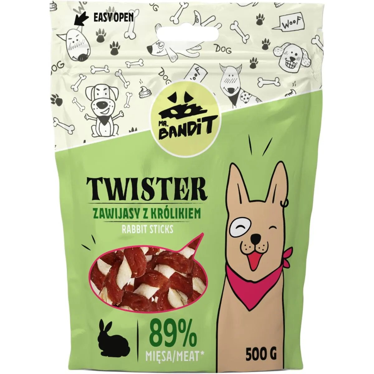 Mr Bandit Twister XS-XL Iepure punguță recompense câini 500g