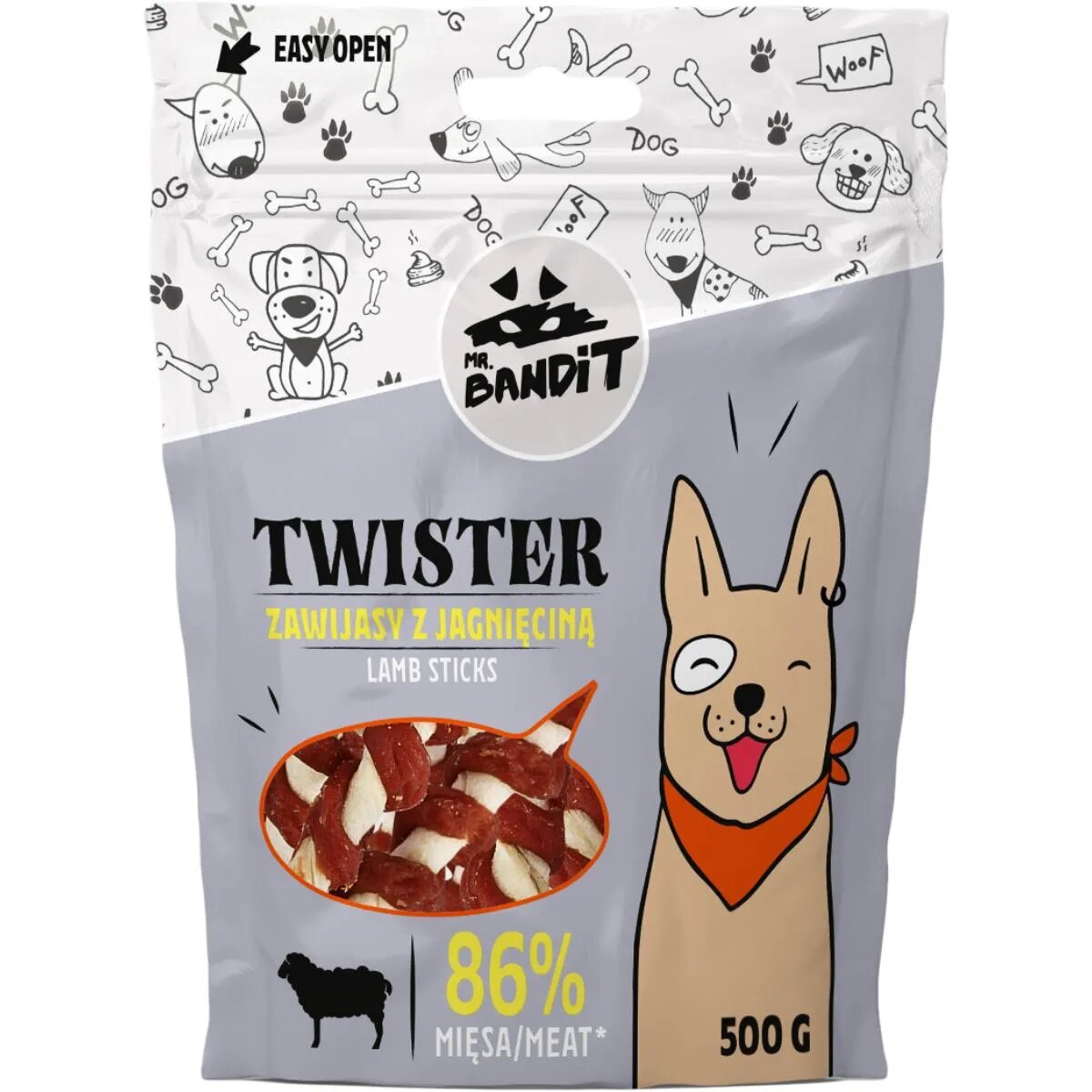 Mr Bandit Twister XS-XL Miel punguță recompense câini 500g