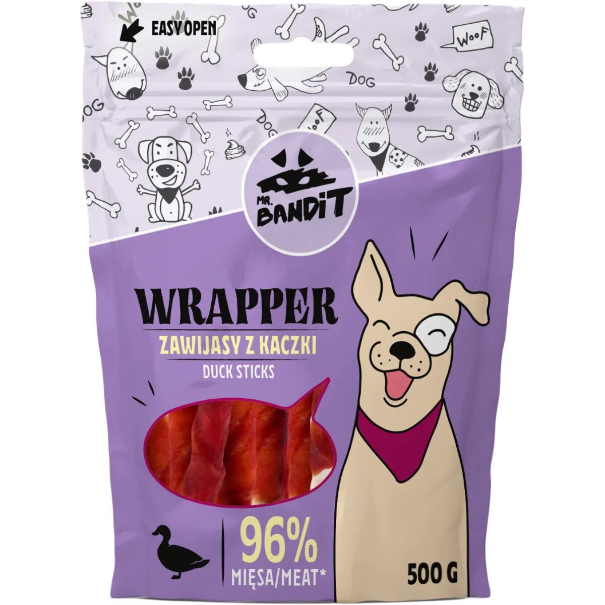 Mr Bandit Wrapper XL M-L Rață punguță recompense câini 500g