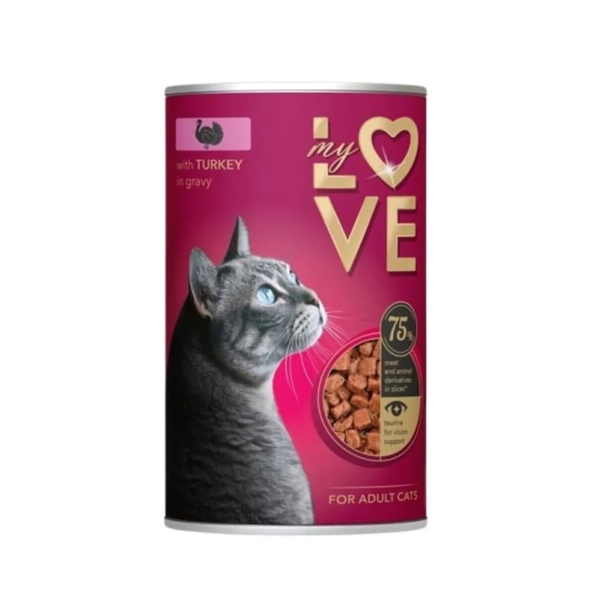 MY LOVE Curcan conservă hrană umedă pisici (în sos) 415g
