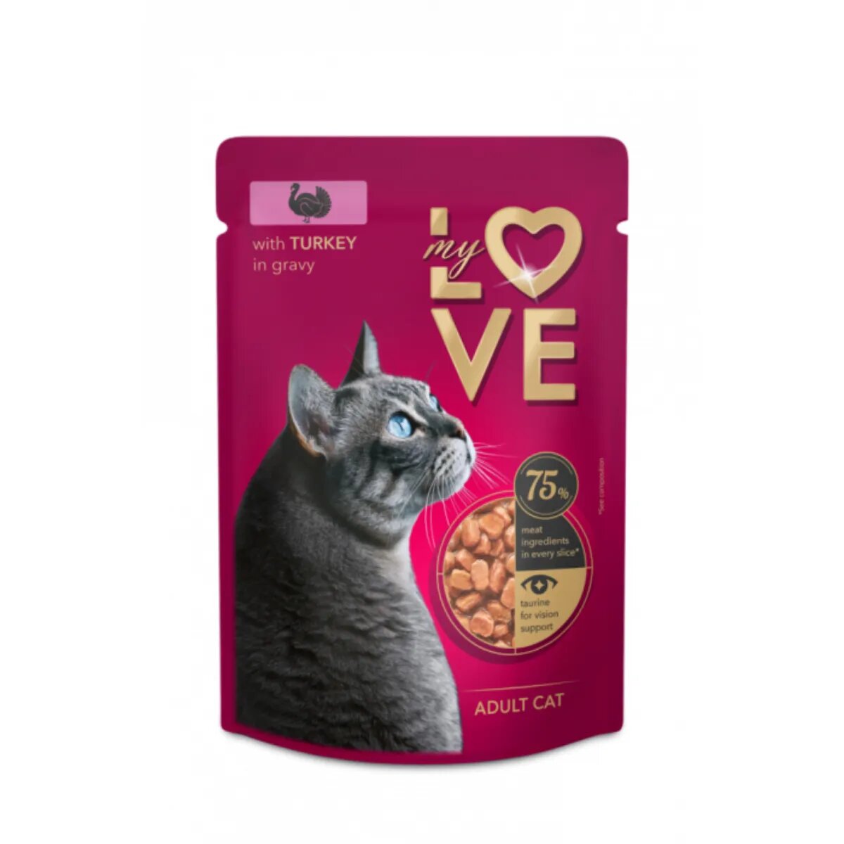 MY LOVE Curcan plic hrană umedă pisici (în sos) 85g