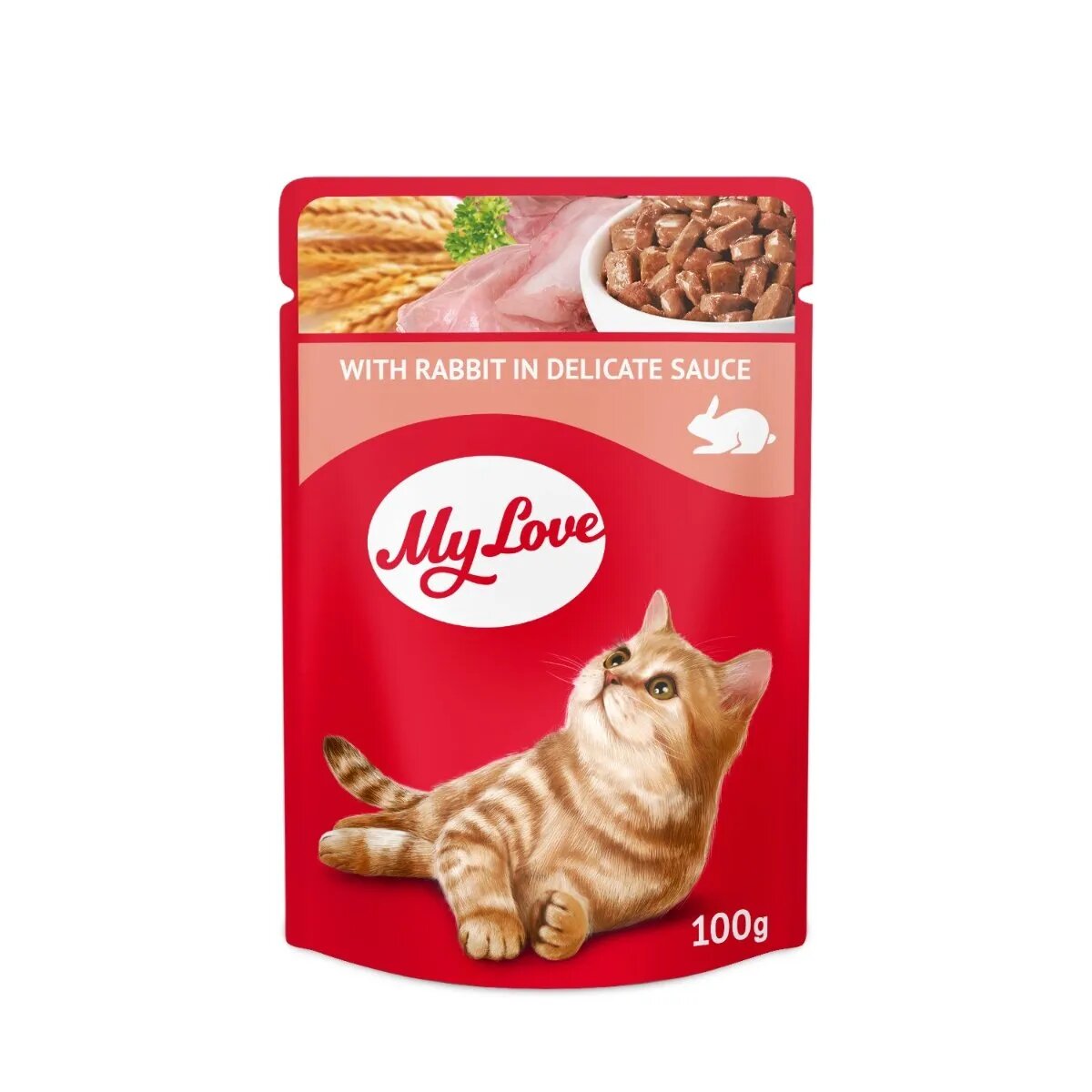 MY LOVE Iepure hrană umedă pisici (în sos) Iepure plic hrană umedă pisici (în sos) 85g